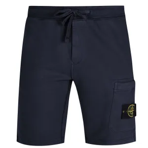 STONE ISLAND BADGE SWEAT SHORTS NAVY
