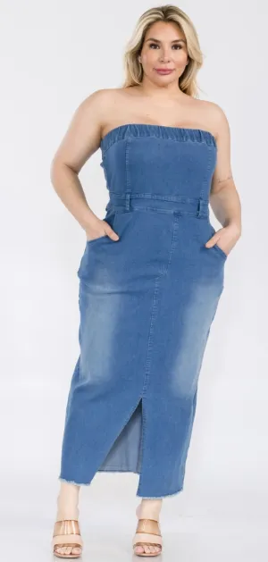 Strapless Denim Dress