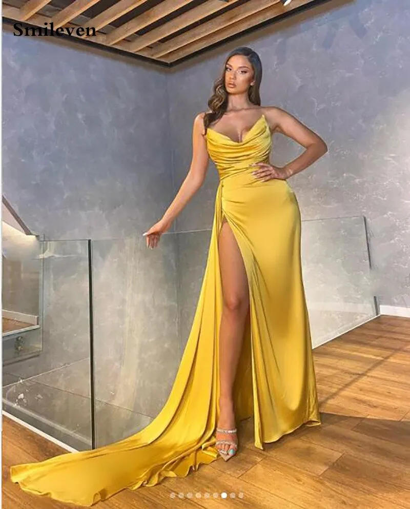 Strapless High Side Split Dress
