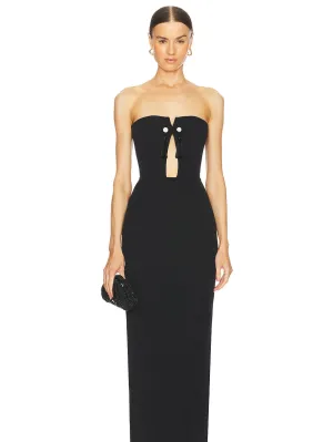 Strapless Hollow Out Bandage Midi Dress