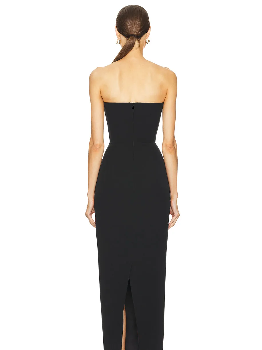 Strapless Hollow Out Bandage Midi Dress