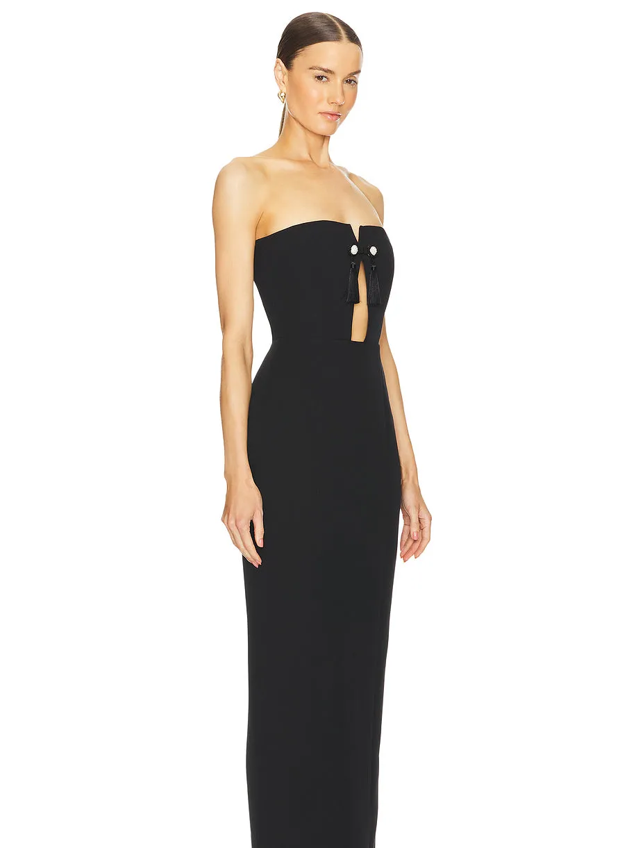 Strapless Hollow Out Bandage Midi Dress