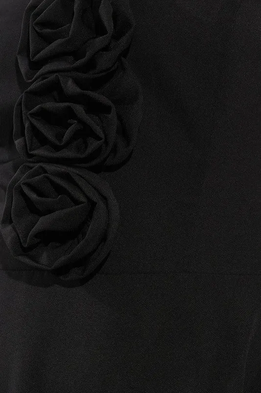 Strapless Rosette Detail Dress