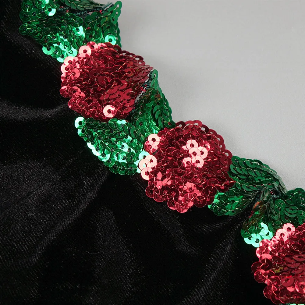 Strapless Sleeveless Sequins Midi Dress BD2492