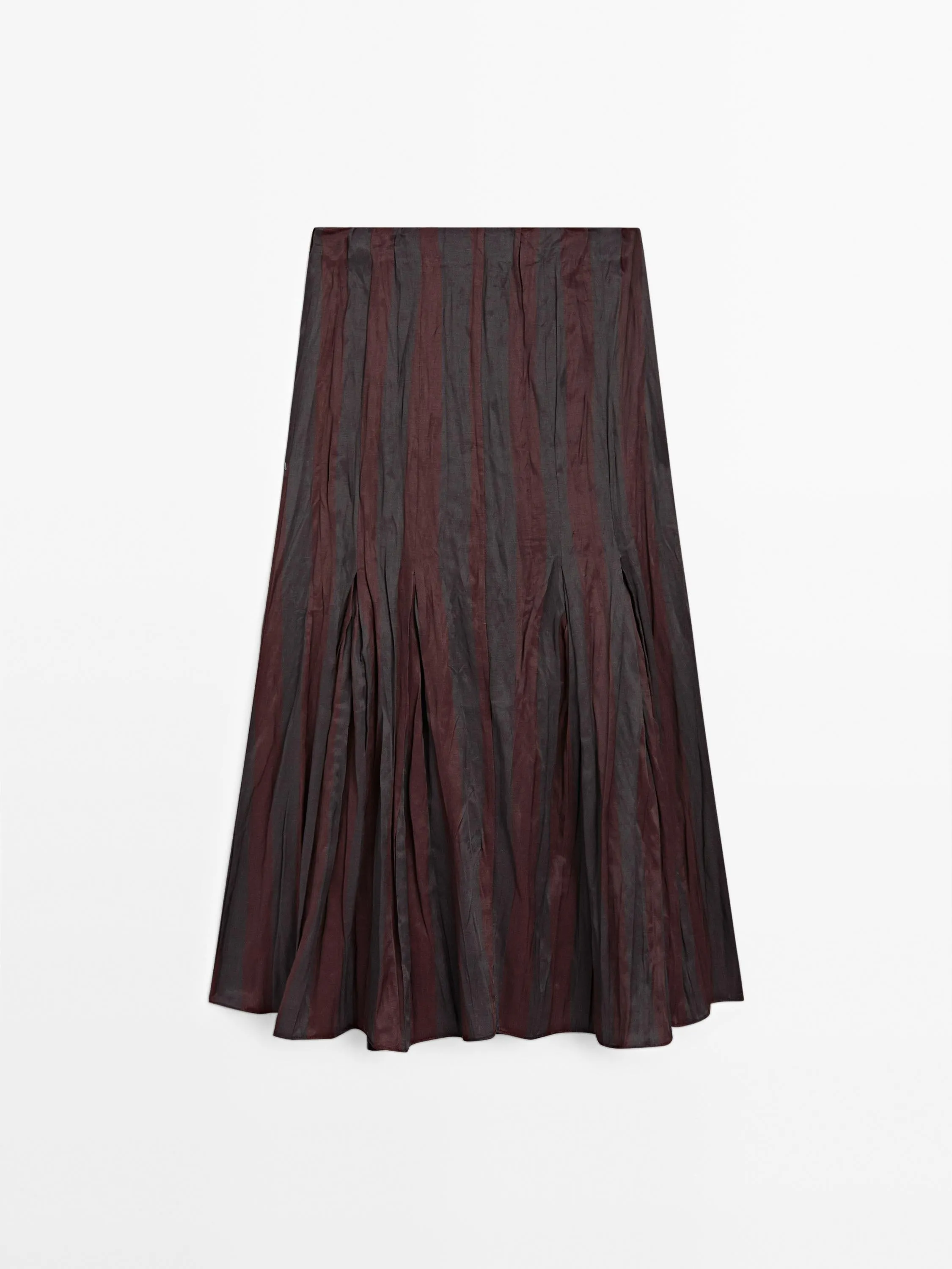 Striped flowing midi skirt
