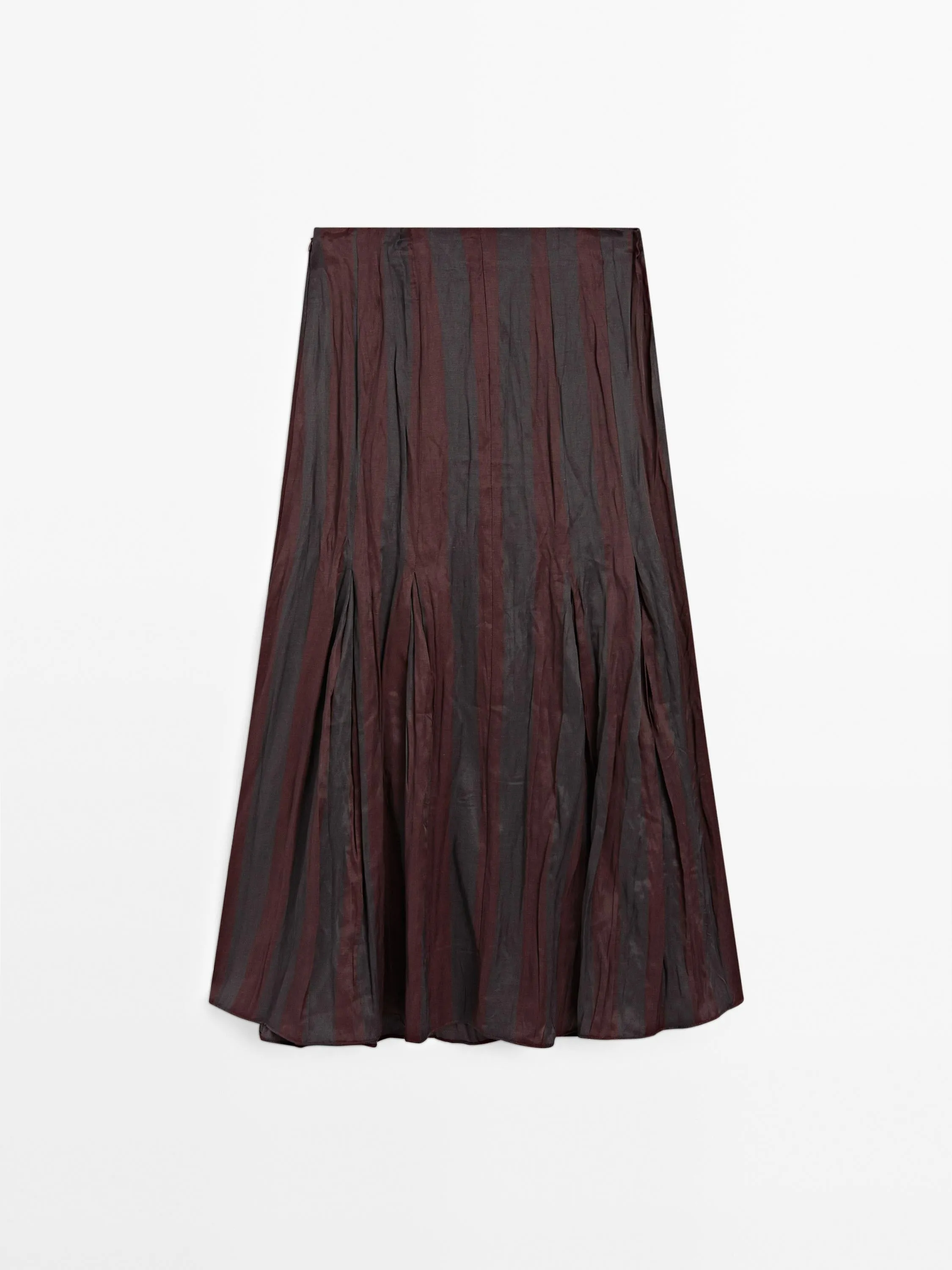 Striped flowing midi skirt