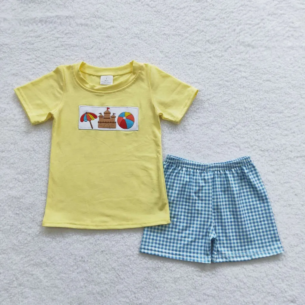 Summer Embroidery Castle Shorts Set