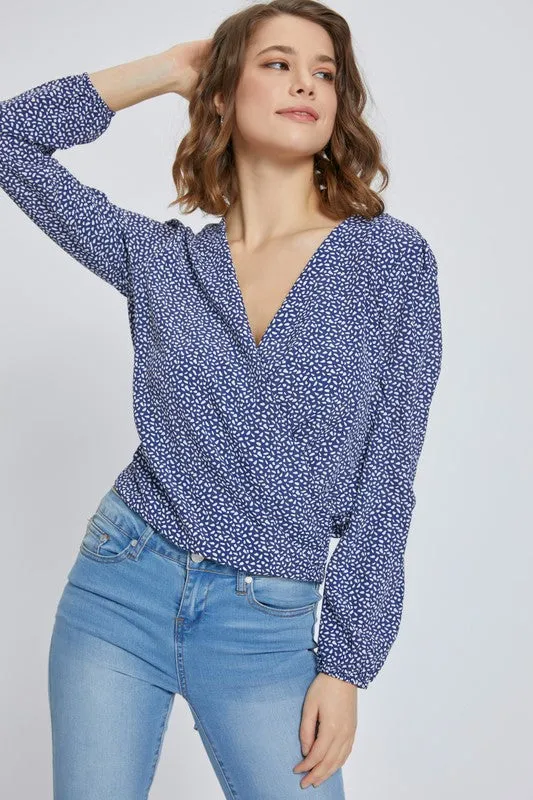 Surplice Blouse With Print - Miley   Molly
