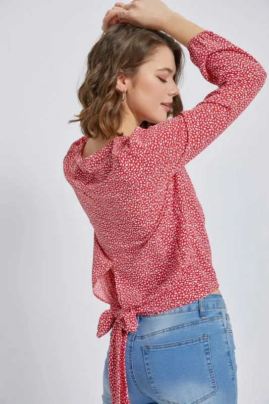 Surplice Blouse With Print - Miley   Molly