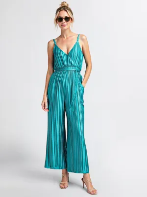 Surplice Bodice Pleated Jumpsuit