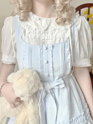 Sweet Lolita Blouses Lolita Top White Short Sleeves Ruffles Lolita Shirt