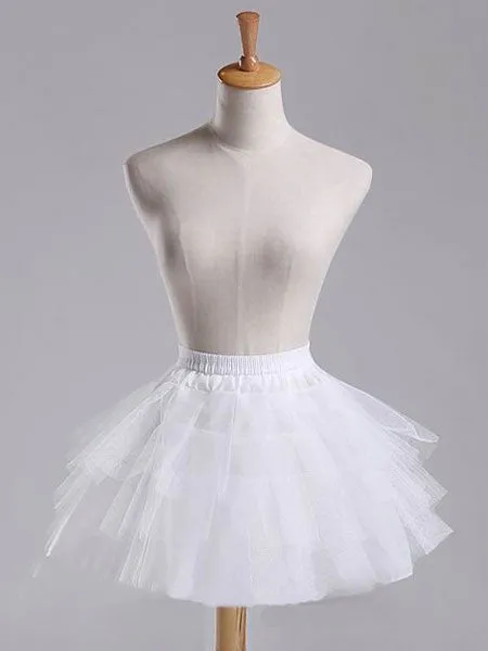 Sweet Lolita Petticoat White Short Organza Tiered Tu Tu Skirt