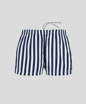 Swim Shorts Vertical Stripes: Navy/White