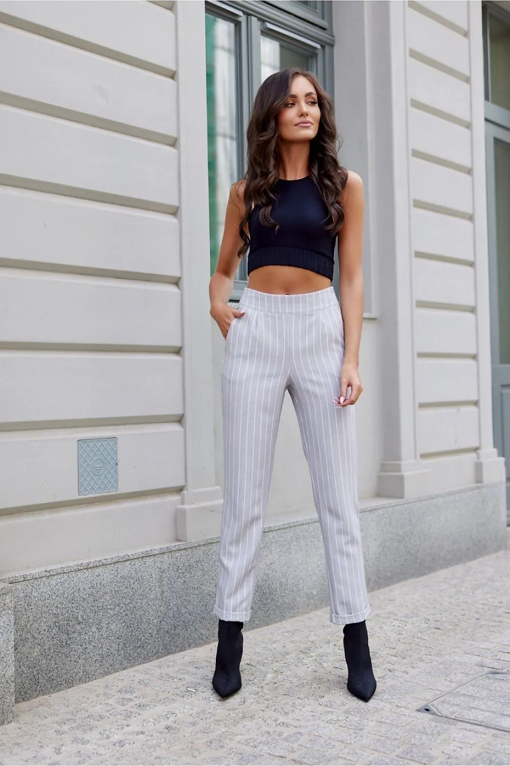 Tapered High-Waist Trousers Elegance