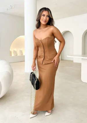 Tarna Strapless Top - Tan