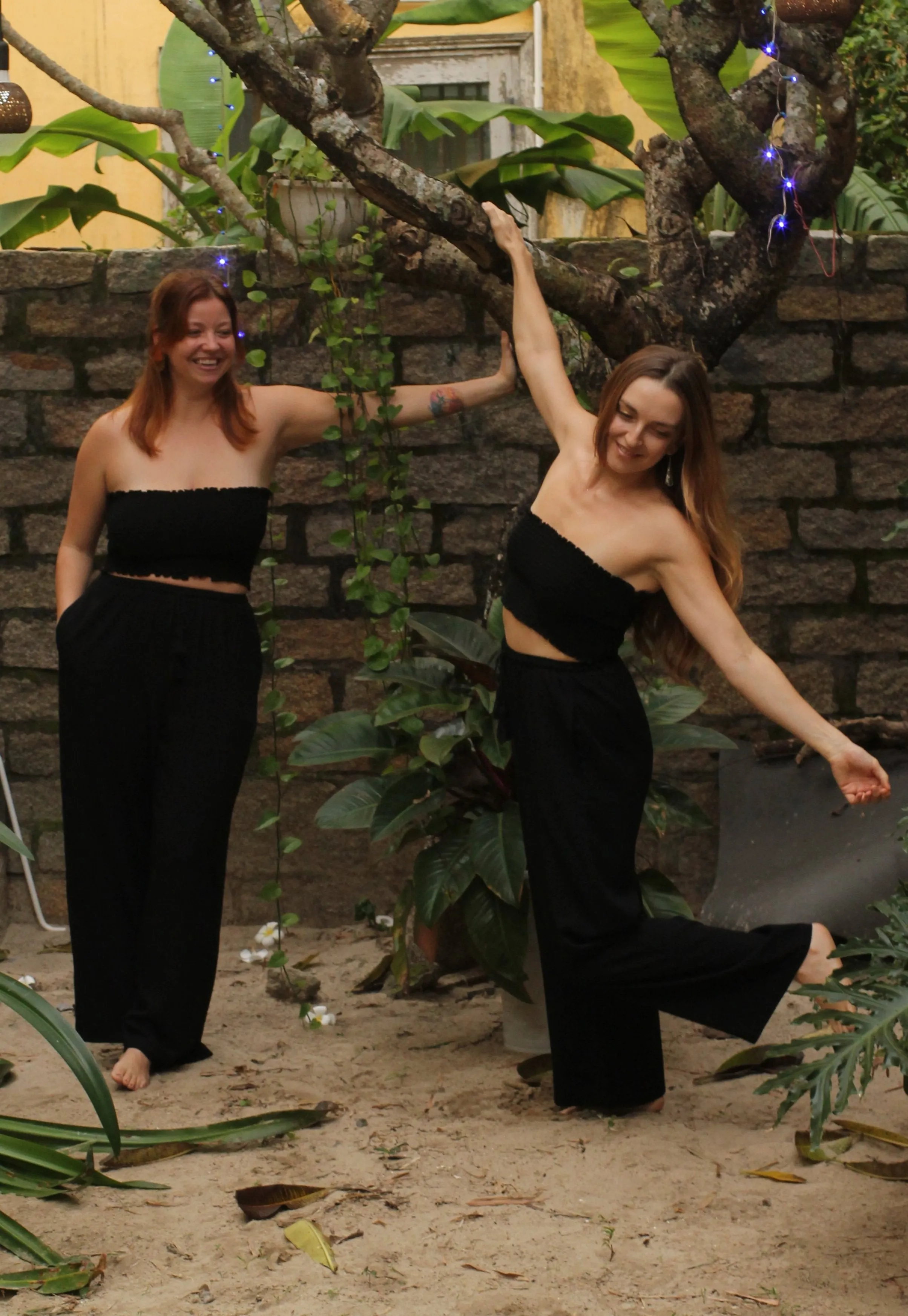 Tassel Belt Loose Leg Pants