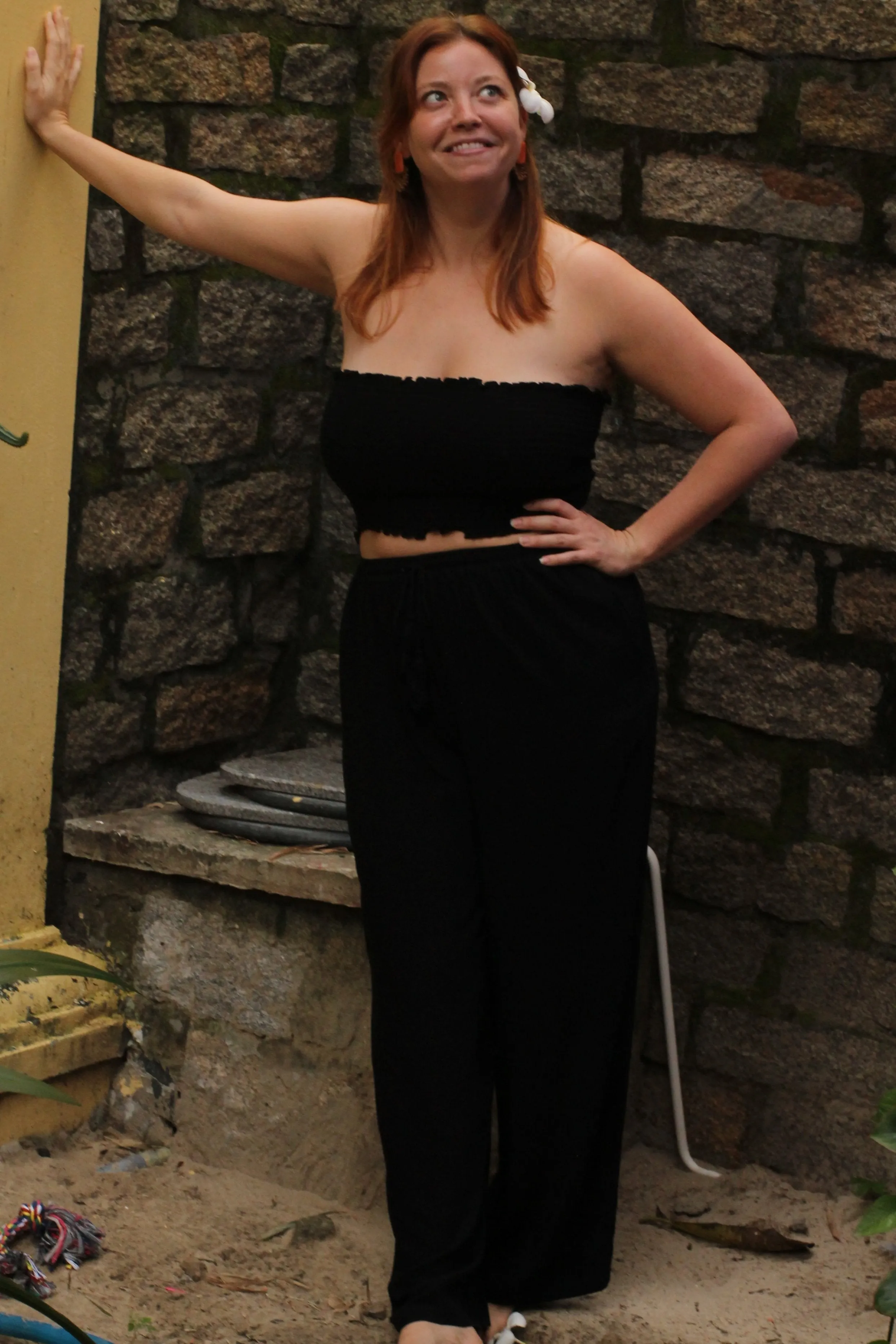 Tassel Belt Loose Leg Pants