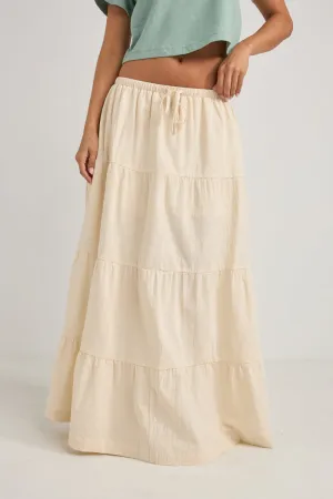 Textured Tiered Maxi Skirt