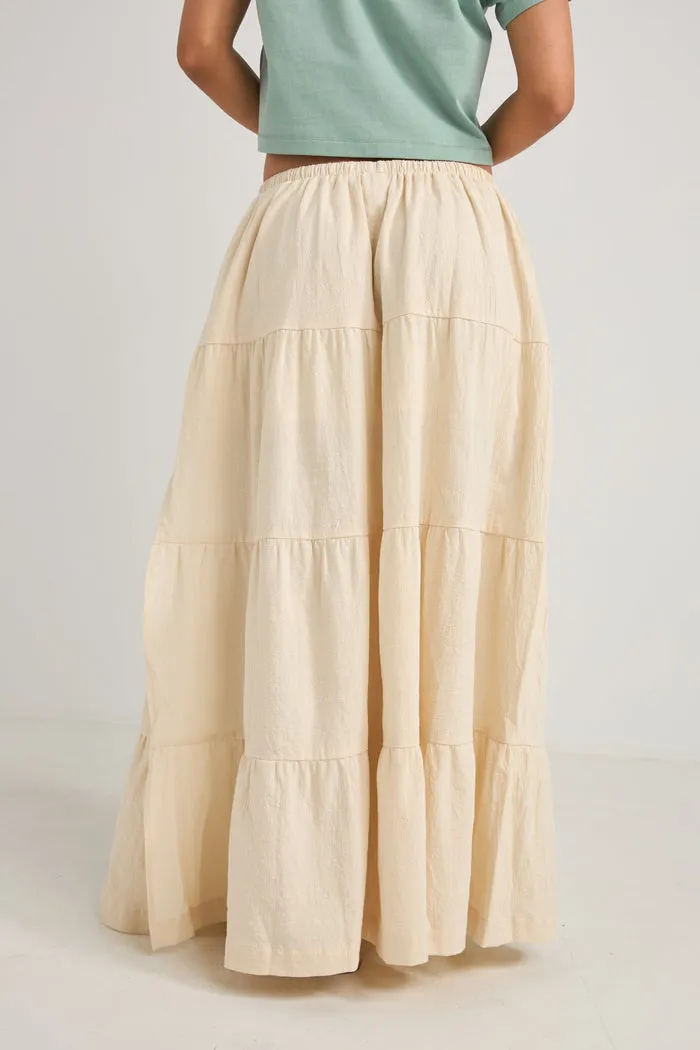 Textured Tiered Maxi Skirt