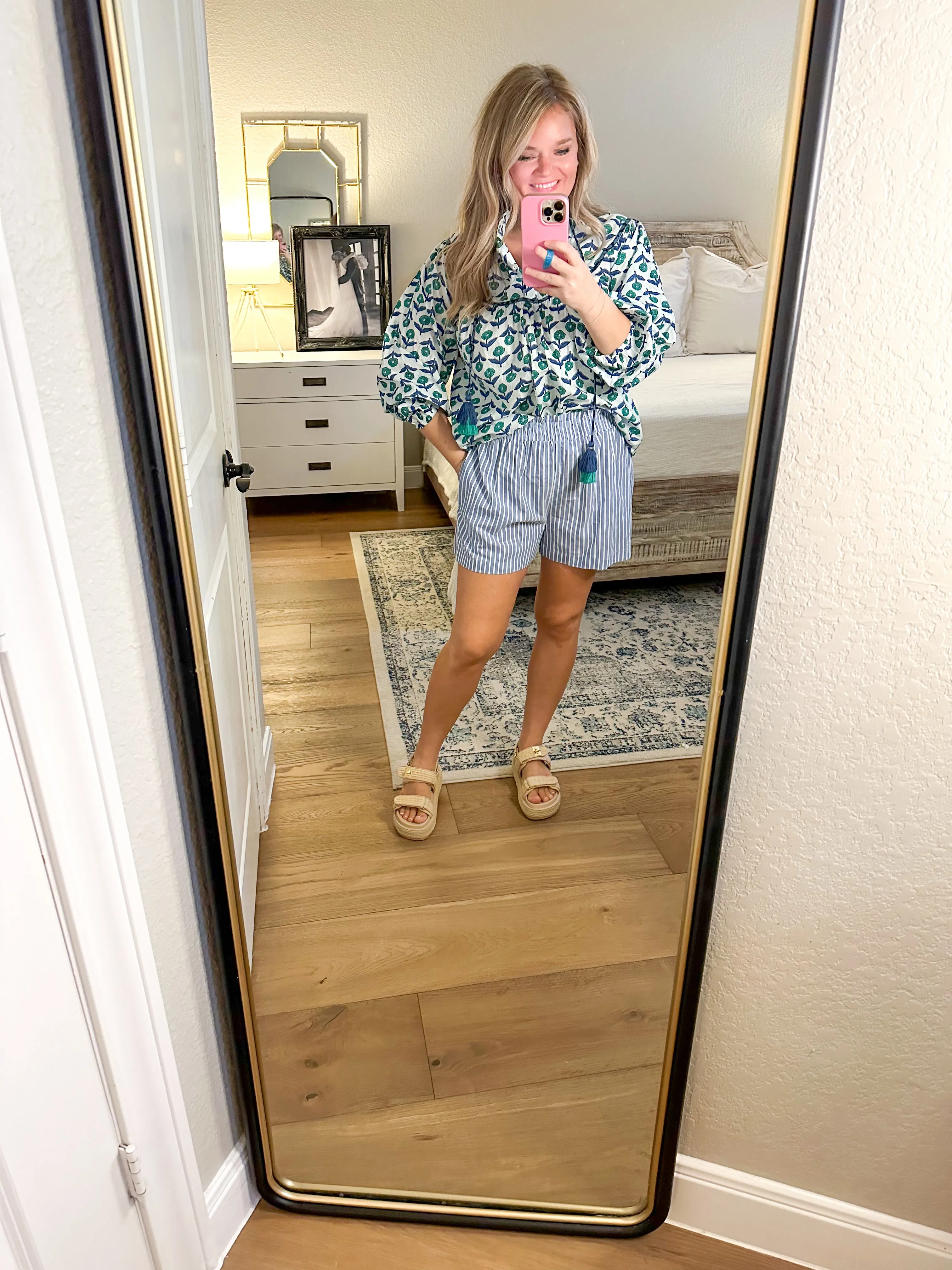 THML Blue Floral Blouse