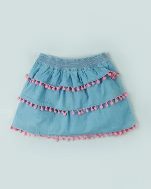 Tiered Denim Skirt