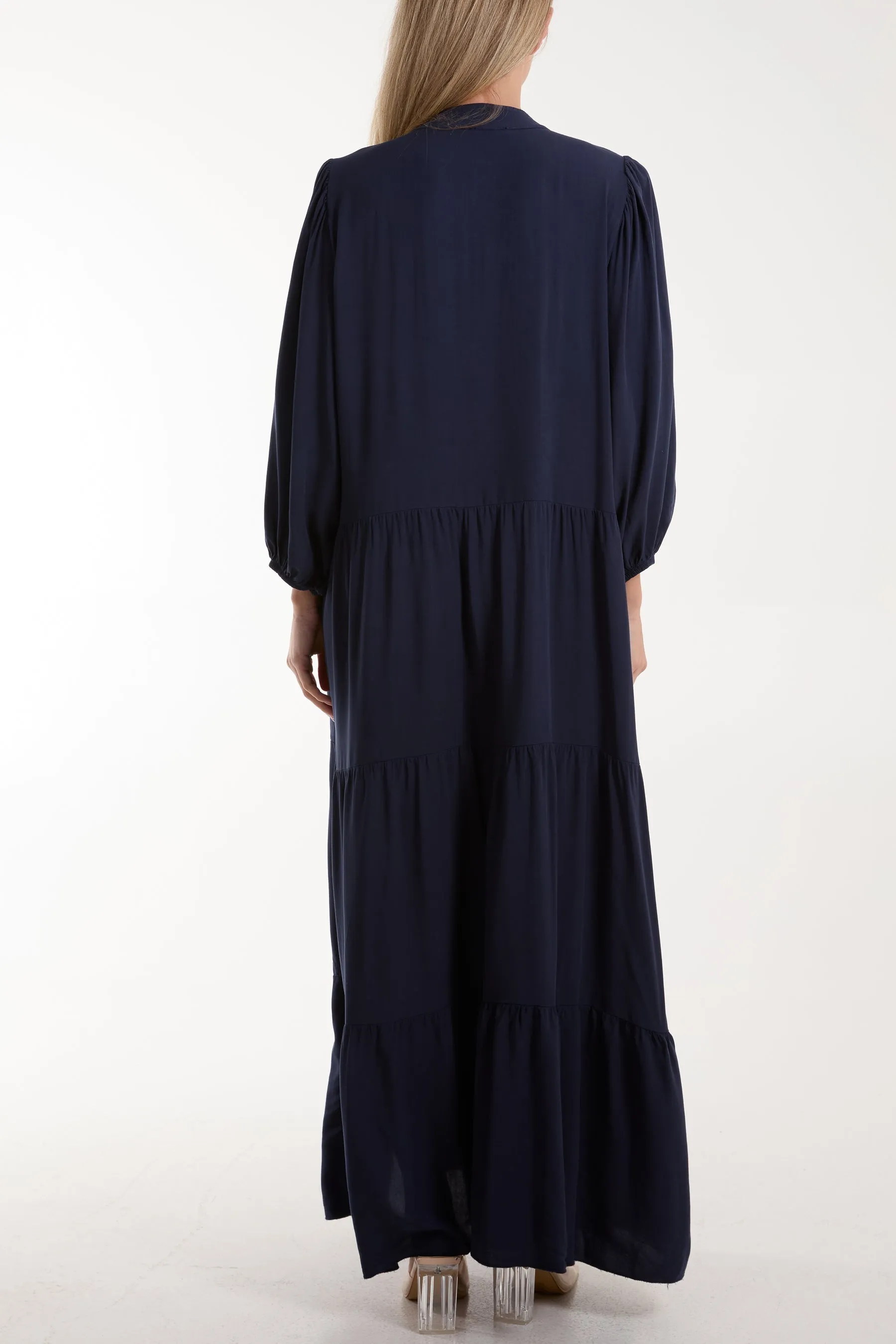 Tiered Maxi Shirt Dress