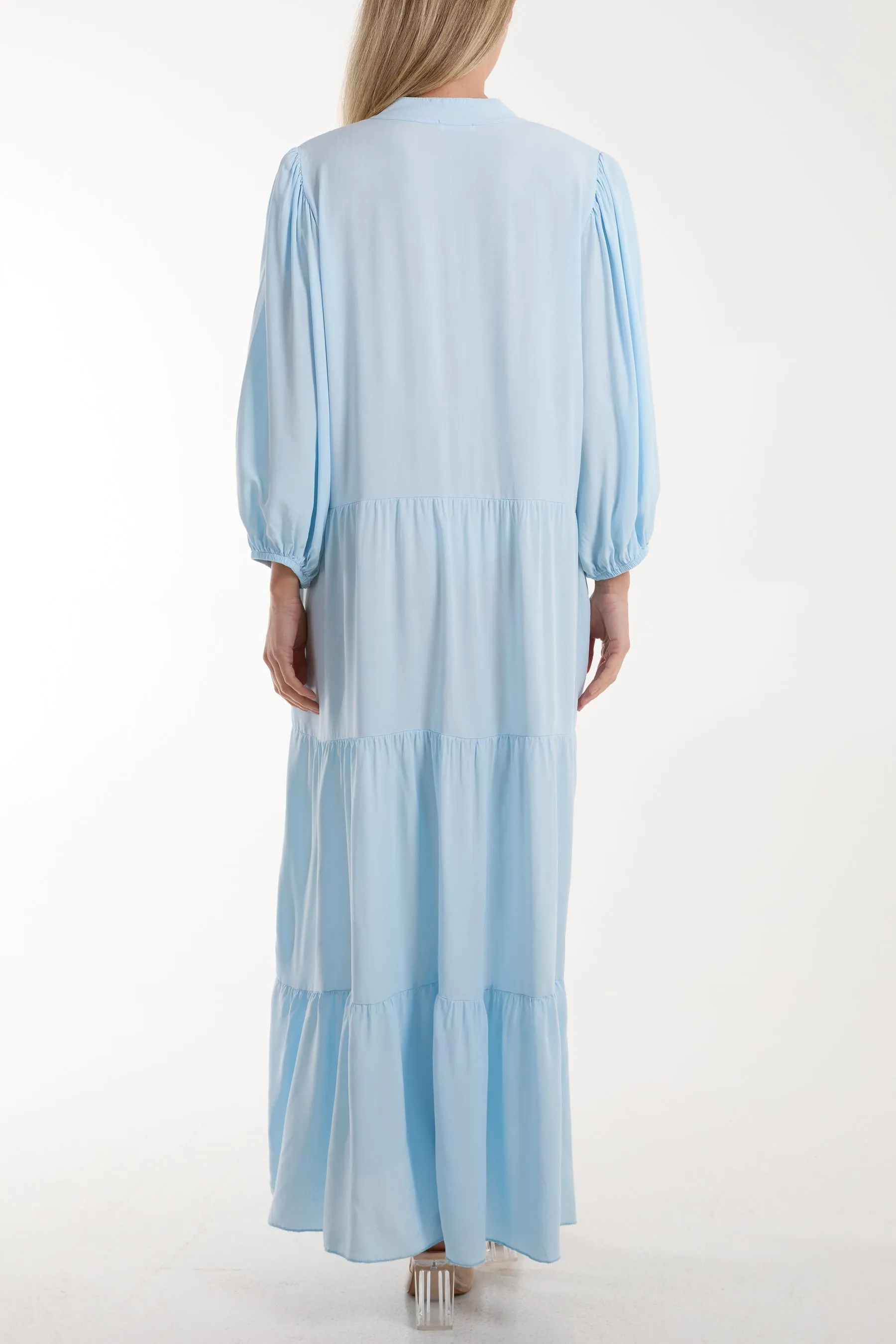 Tiered Maxi Shirt Dress