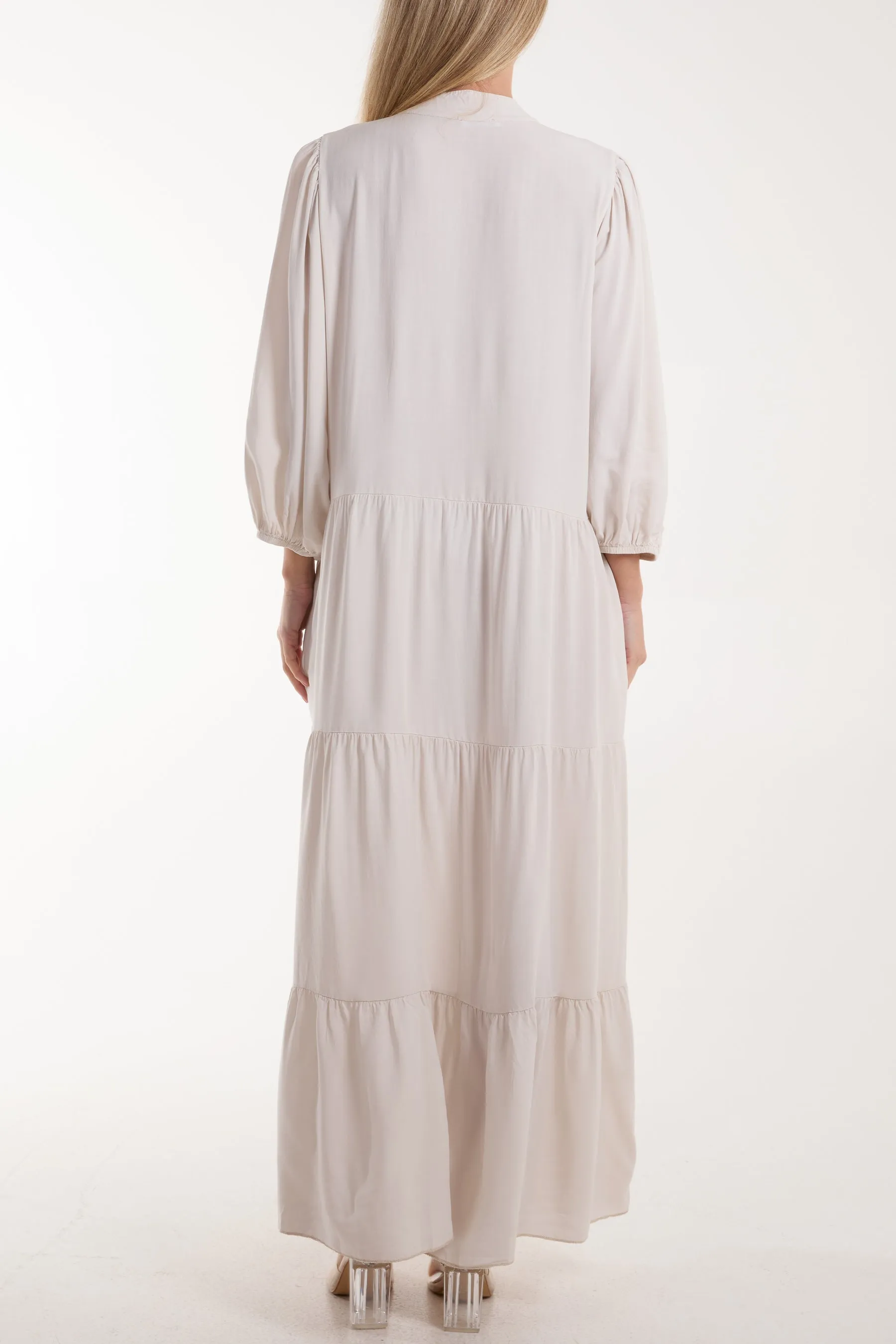 Tiered Maxi Shirt Dress