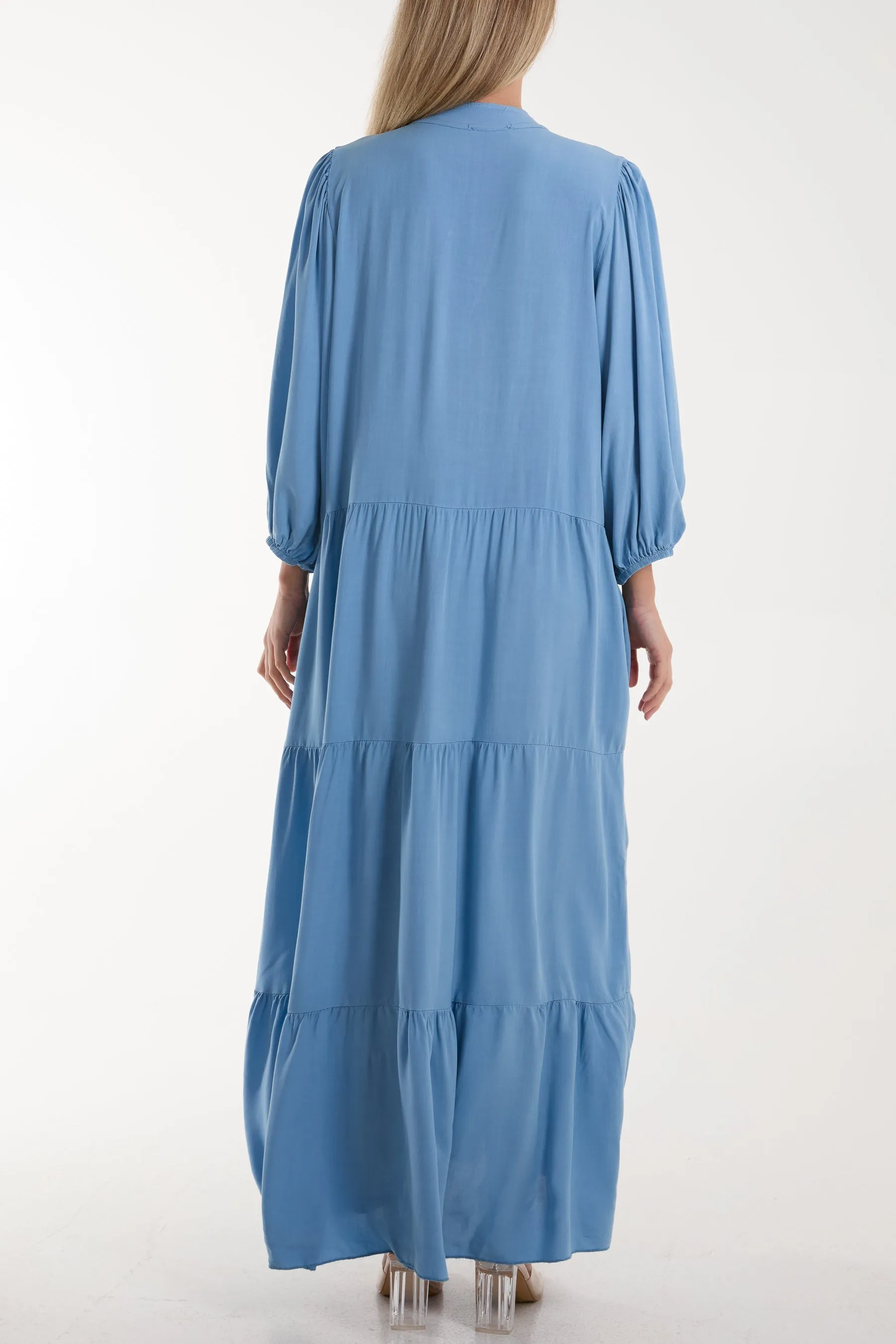 Tiered Maxi Shirt Dress