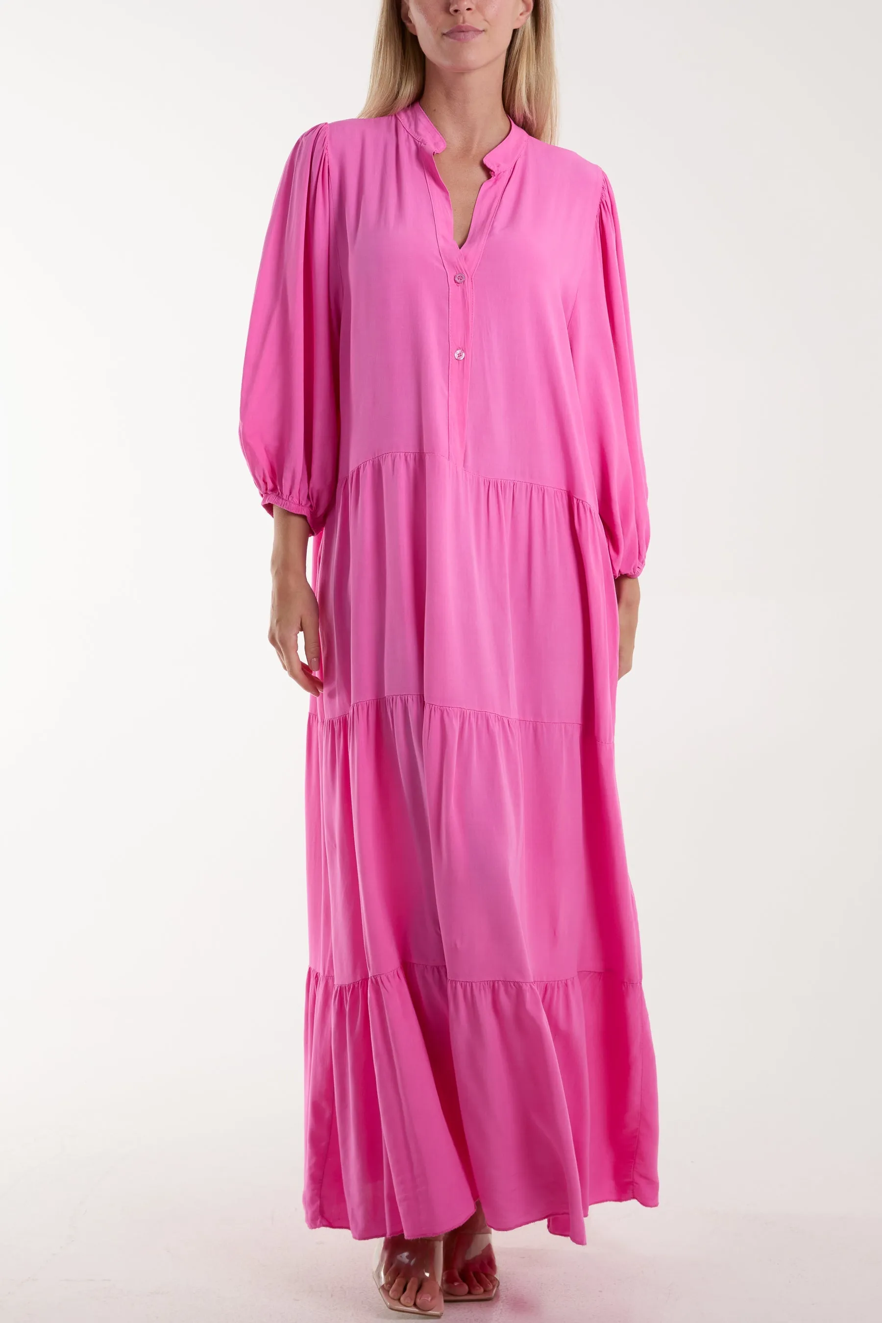 Tiered Maxi Shirt Dress