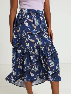 Tiered Skirt - Navy
