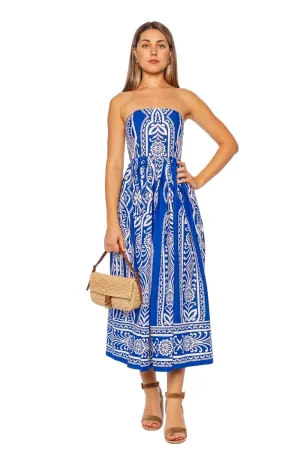 Torres Rowan Cobalt Strapless Midi Dress