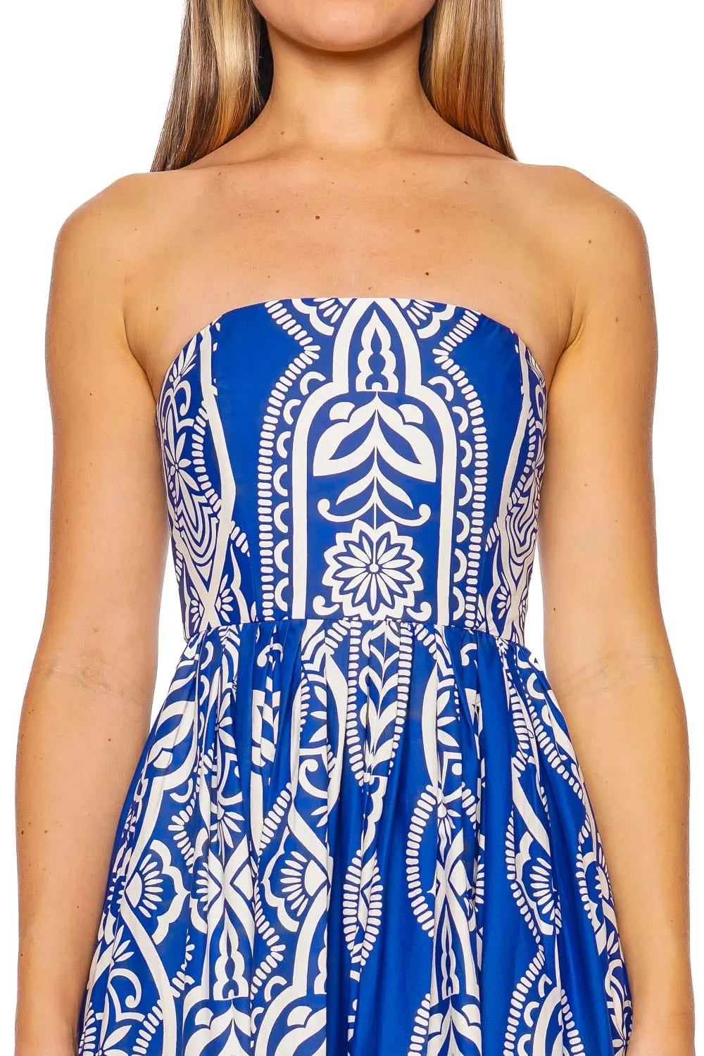 Torres Rowan Cobalt Strapless Midi Dress