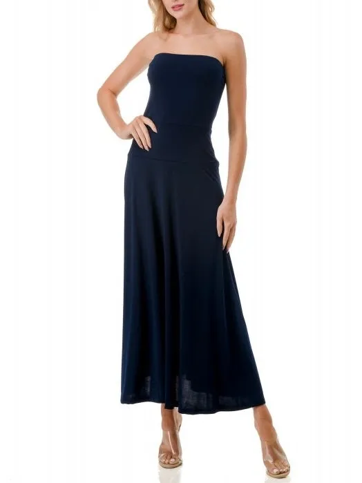 Tube Flare Dress - Navy
