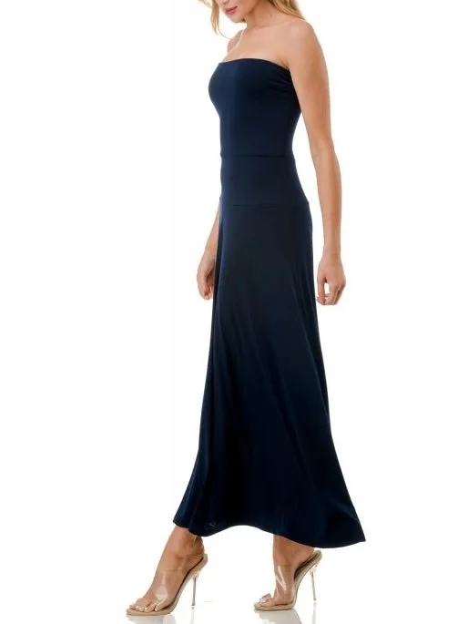 Tube Flare Dress - Navy