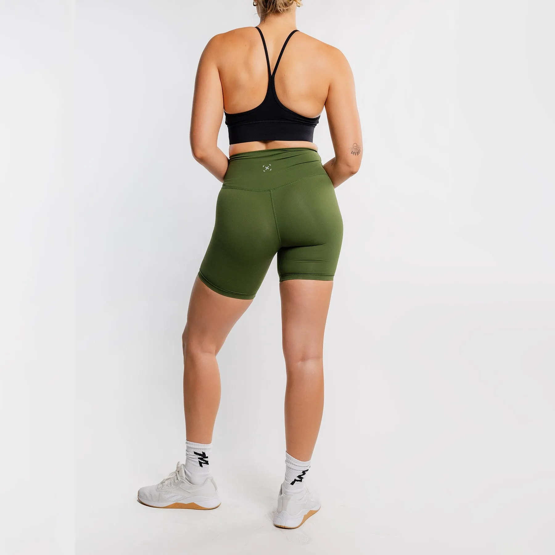 TWL - WOMEN'S HIGH WAISTED EXTRA LONG BALANCE SHORTS - DARK KHAKI