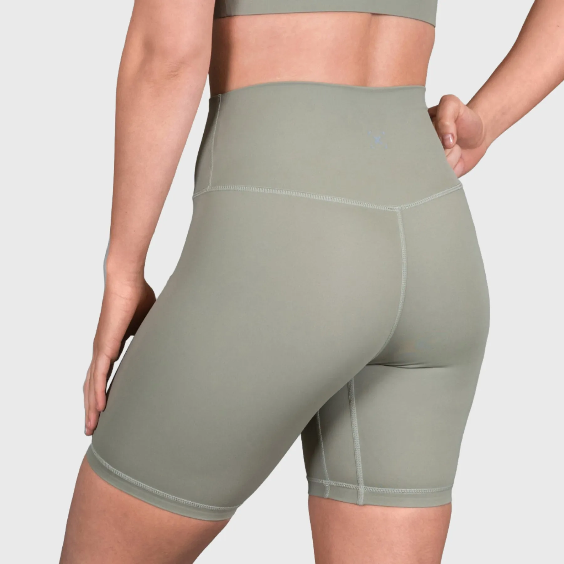 TWL - WOMEN'S HIGH WAISTED EXTRA LONG BALANCE SHORTS - MINK GREY