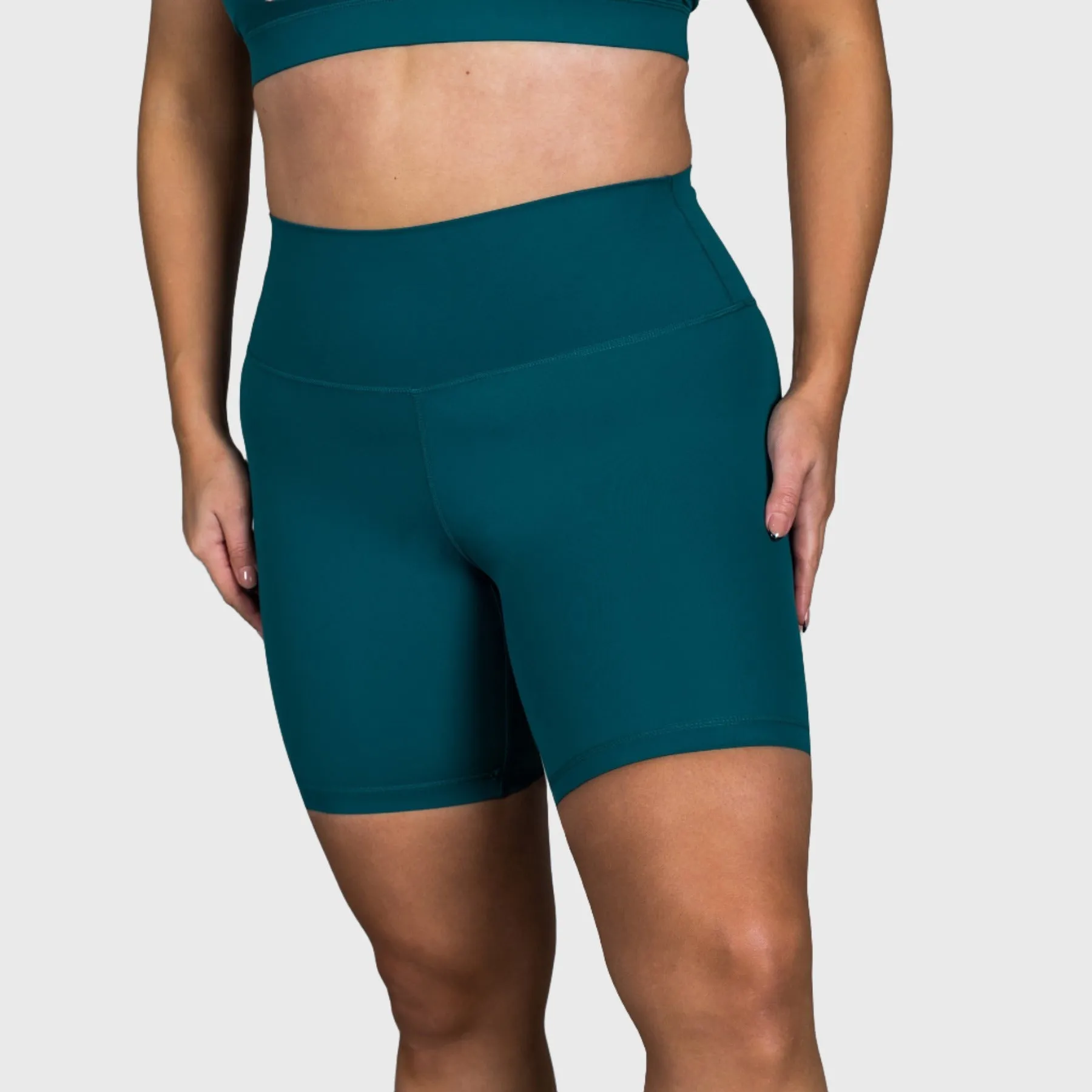 TWL - WOMEN'S HIGH WAISTED EXTRA LONG BALANCE SHORTS - TEAL