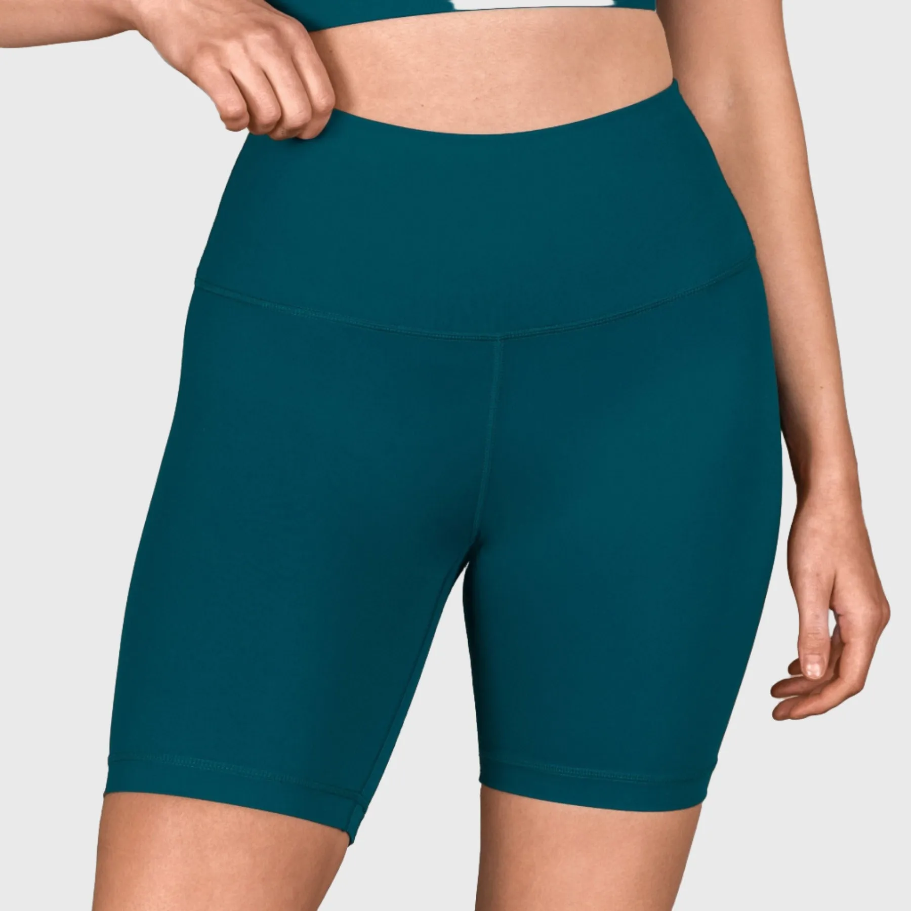 TWL - WOMEN'S HIGH WAISTED EXTRA LONG BALANCE SHORTS - TEAL