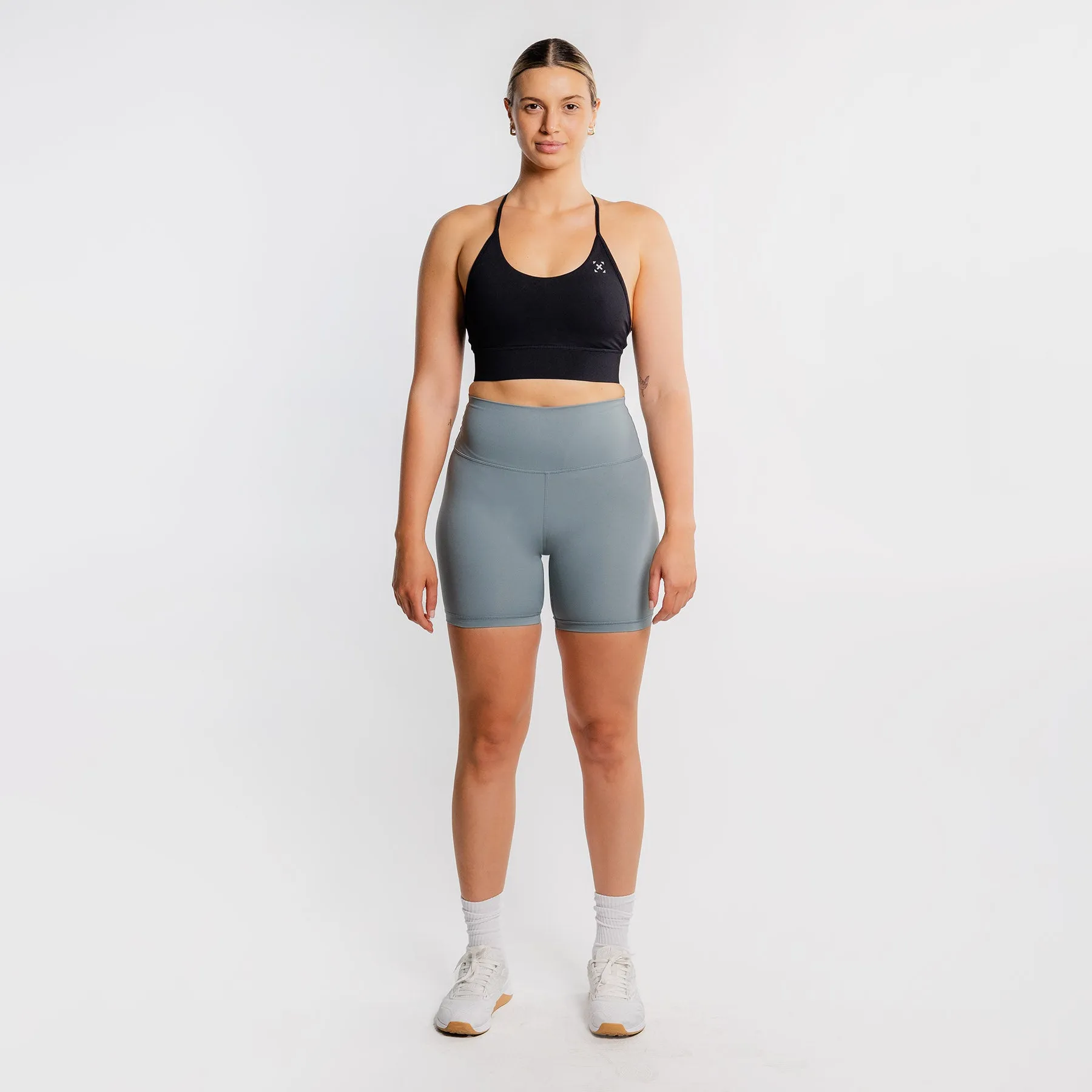 TWL - WOMEN'S HIGH WAISTED EXTRA LONG BALANCE SHORTS - TROOP BLUE