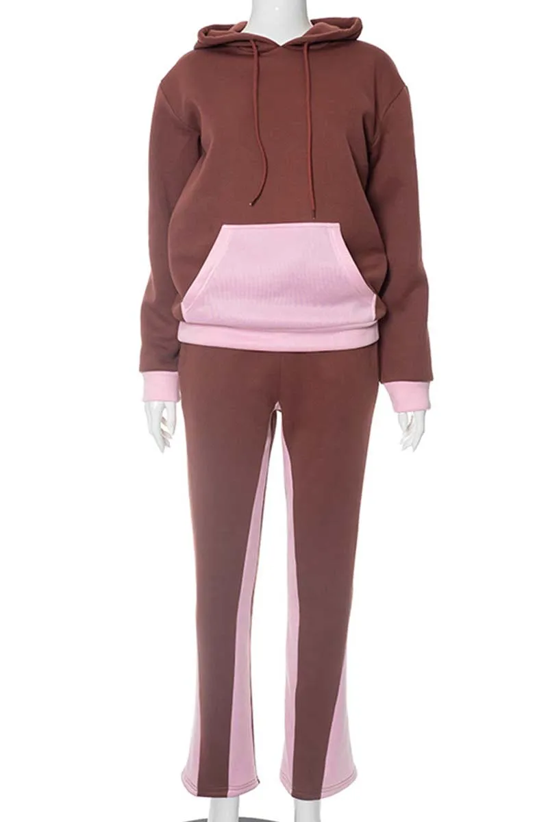 UI638 Hooded Sweatshirt Top and Pants Set