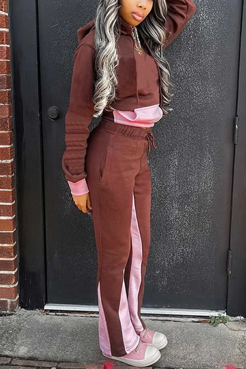 UI638 Hooded Sweatshirt Top and Pants Set