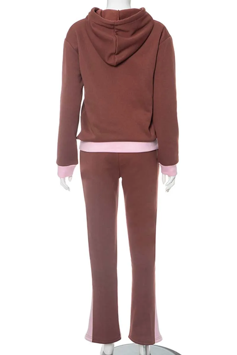 UI638 Hooded Sweatshirt Top and Pants Set