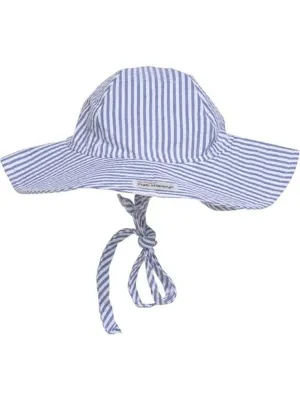 UPF 50  Chambray Stripe Seersucker Floppy Hat