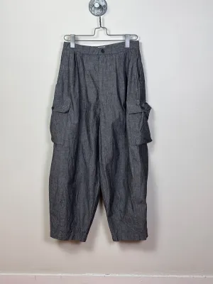 UQNATU  ~  Field Cargo Pants - Black Chambray