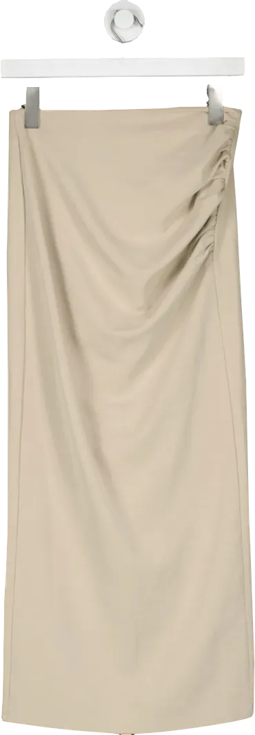 Urban Revivo Beige Strapless Bandeau Midi Dress UK 6