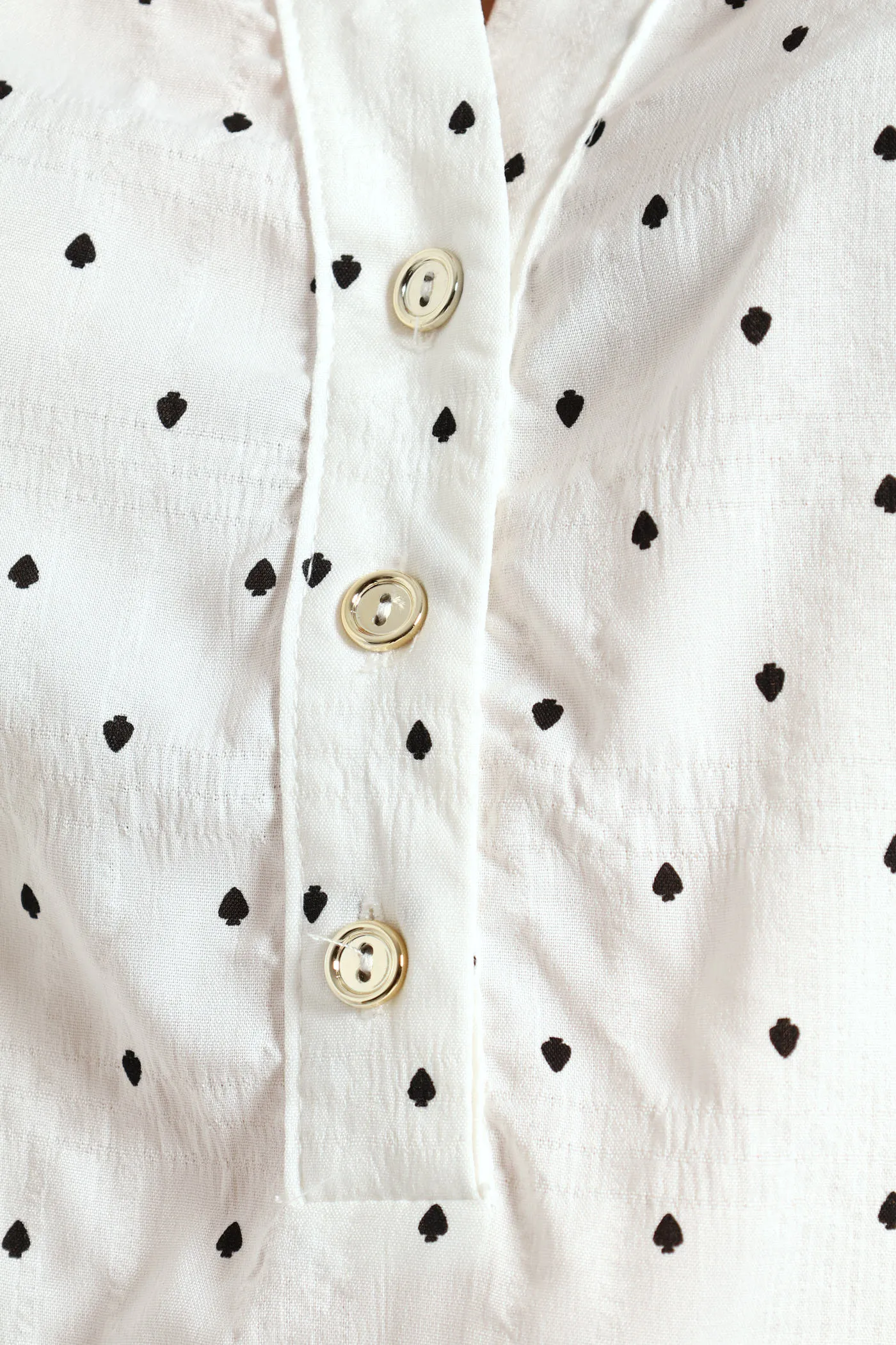 V-Neck Puff Sleeve Blouse - Cream