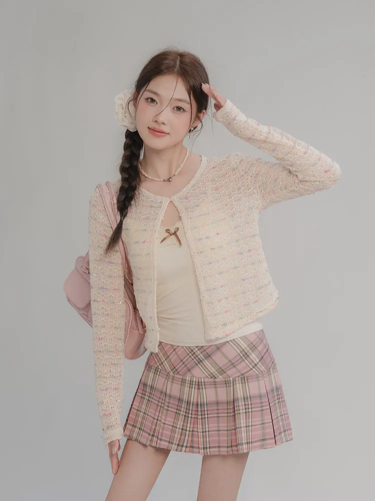 Vintage Plaid Pleated Mini Skirt