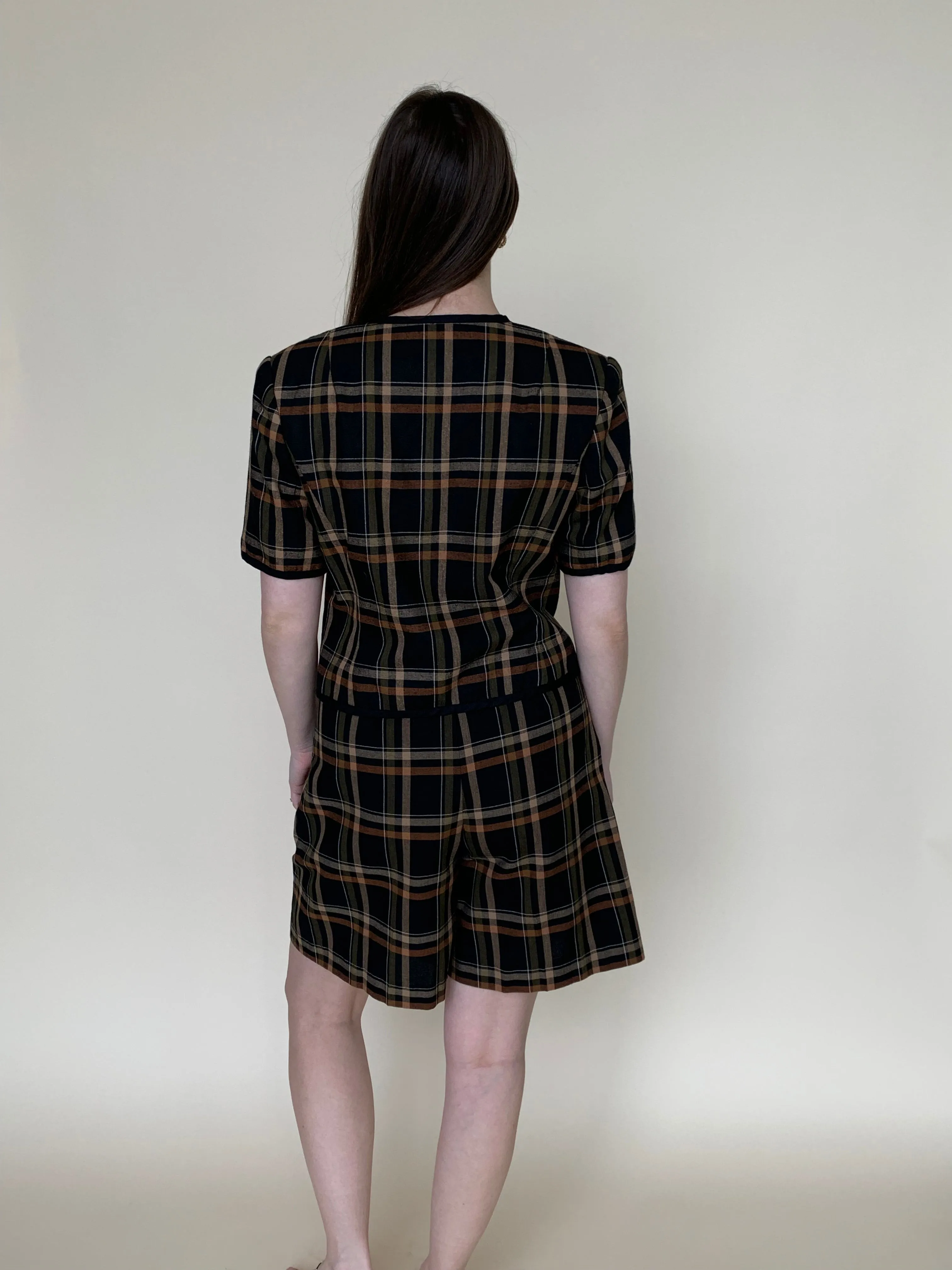 Vintage plaid short set