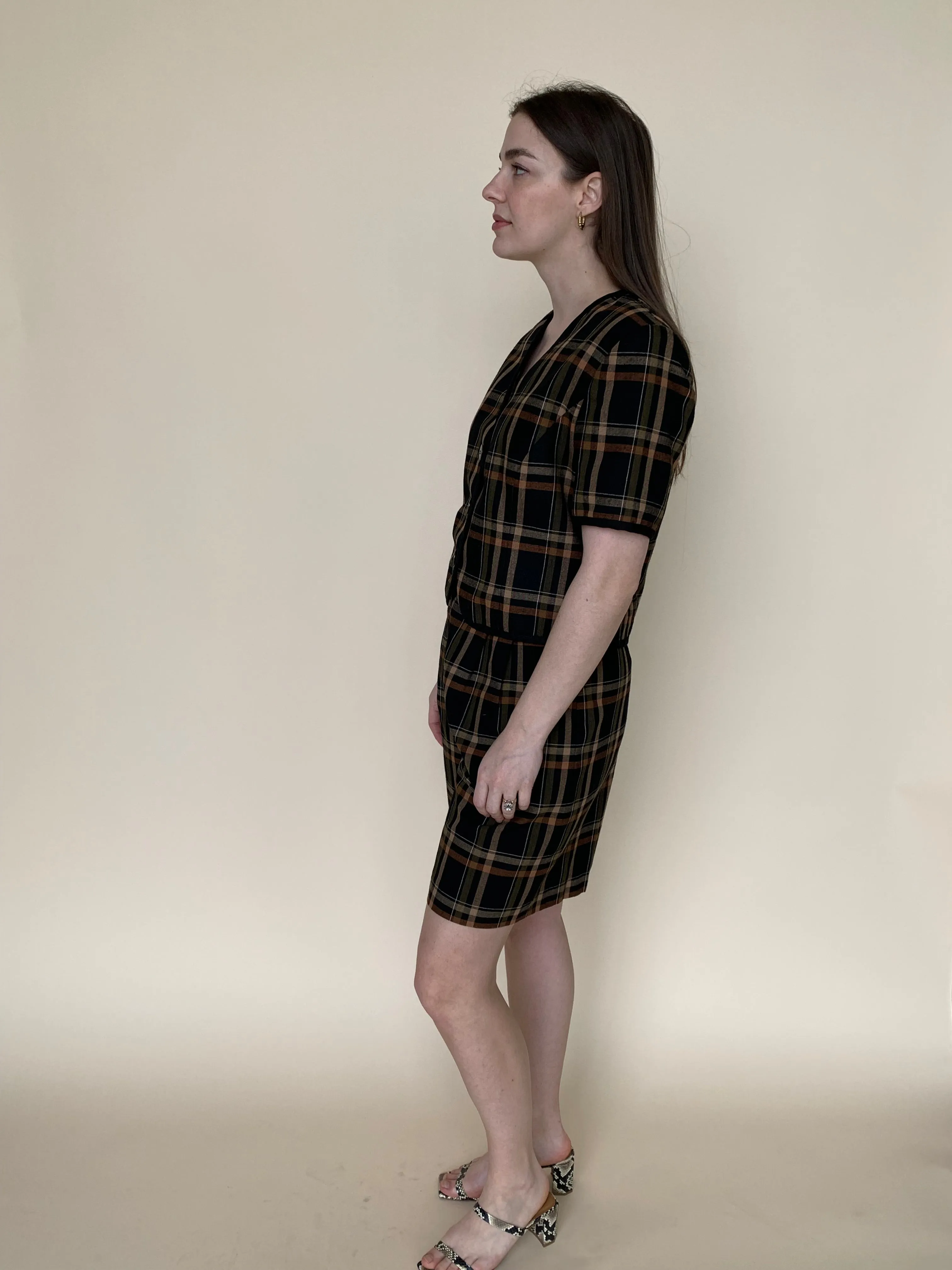 Vintage plaid short set